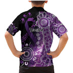 Domestic Violence Awareness Personalised Family Matching Mermaid Dress and Hawaiian Shirt Aboriginal Ribbon Dot Painting