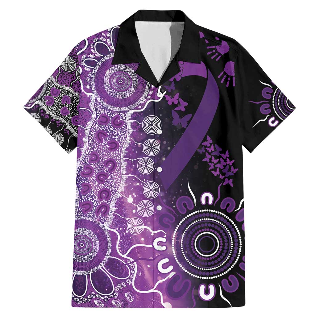 Domestic Violence Awareness Personalised Family Matching Mermaid Dress and Hawaiian Shirt Aboriginal Ribbon Dot Painting