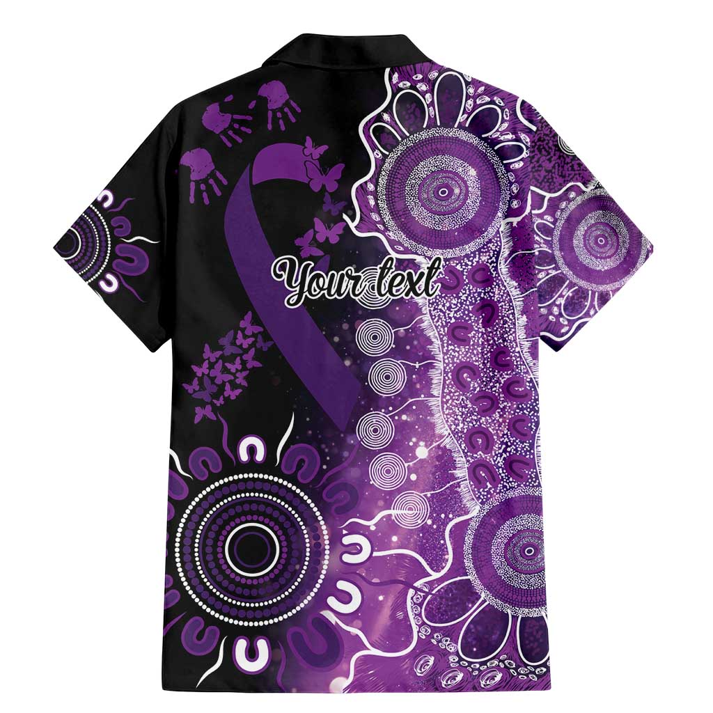 Domestic Violence Awareness Personalised Family Matching Mermaid Dress and Hawaiian Shirt Aboriginal Ribbon Dot Painting