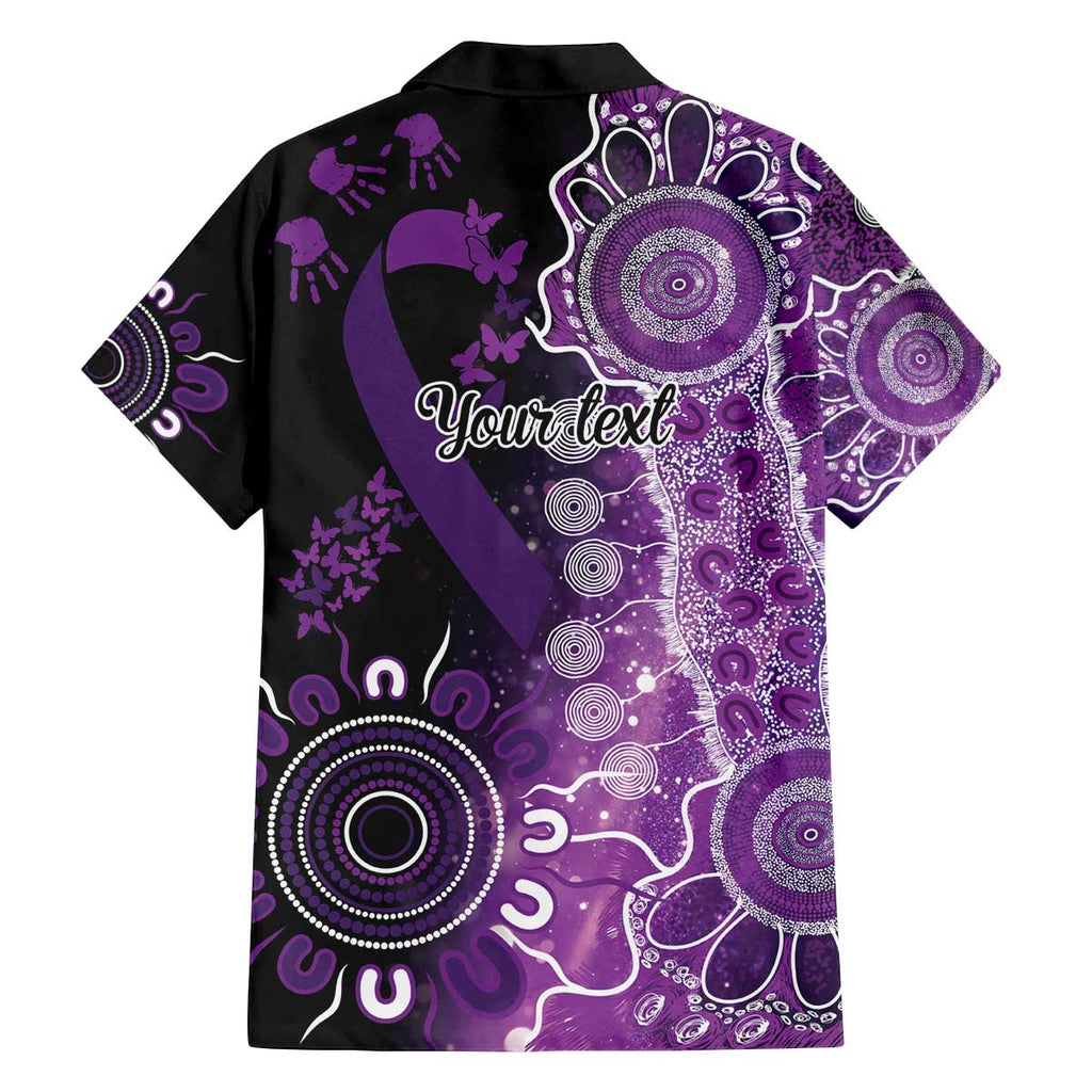 Domestic Violence Awareness Personalised Family Matching Off The Shoulder Long Sleeve Dress and Hawaiian Shirt Aboriginal Ribbon Dot Painting