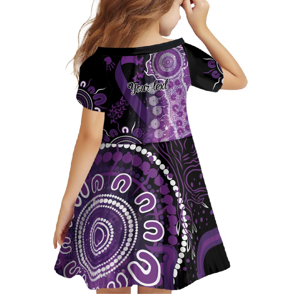 Domestic Violence Awareness Personalised Family Matching Off Shoulder Maxi Dress and Hawaiian Shirt Aboriginal Ribbon Dot Painting