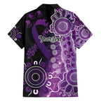 Domestic Violence Awareness Personalised Family Matching Off Shoulder Short Dress and Hawaiian Shirt Aboriginal Ribbon Dot Painting