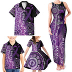 Domestic Violence Awareness Personalised Family Matching Tank Maxi Dress and Hawaiian Shirt Aboriginal Ribbon Dot Painting