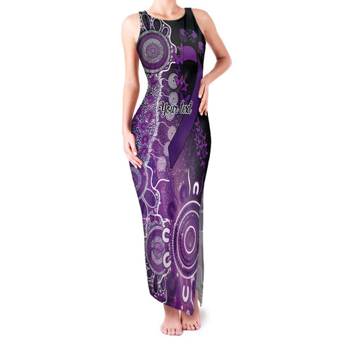 Domestic Violence Awareness Personalised Family Matching Tank Maxi Dress and Hawaiian Shirt Aboriginal Ribbon Dot Painting