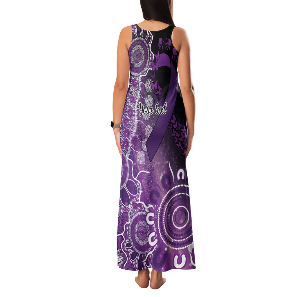 Domestic Violence Awareness Personalised Family Matching Tank Maxi Dress and Hawaiian Shirt Aboriginal Ribbon Dot Painting