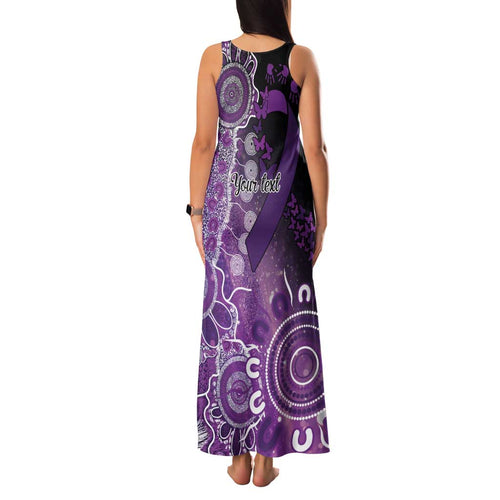 Domestic Violence Awareness Personalised Family Matching Tank Maxi Dress and Hawaiian Shirt Aboriginal Ribbon Dot Painting