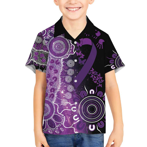 Domestic Violence Awareness Personalised Family Matching Tank Maxi Dress and Hawaiian Shirt Aboriginal Ribbon Dot Painting
