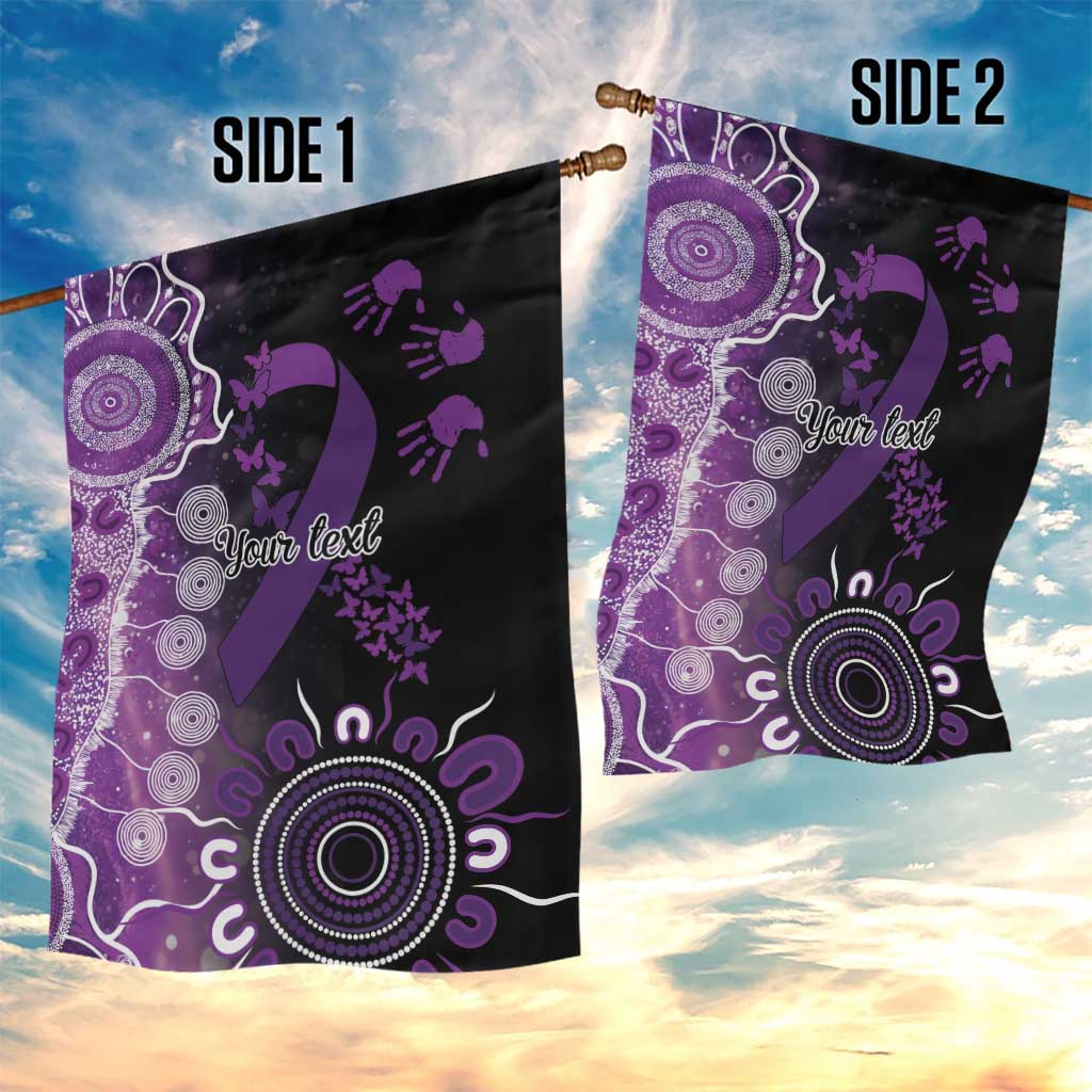 Domestic Violence Awareness Personalised Garden Flag Aboriginal Ribbon Dot Painting