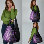 Domestic Violence Awareness Personalised Grocery Bag Aboriginal Ribbon Dot Painting