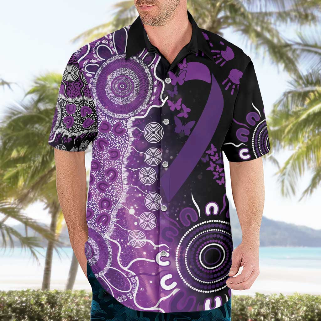 Domestic Violence Awareness Personalised Hawaiian Shirt Aboriginal Ribbon Dot Painting