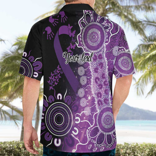 Domestic Violence Awareness Personalised Hawaiian Shirt Aboriginal Ribbon Dot Painting