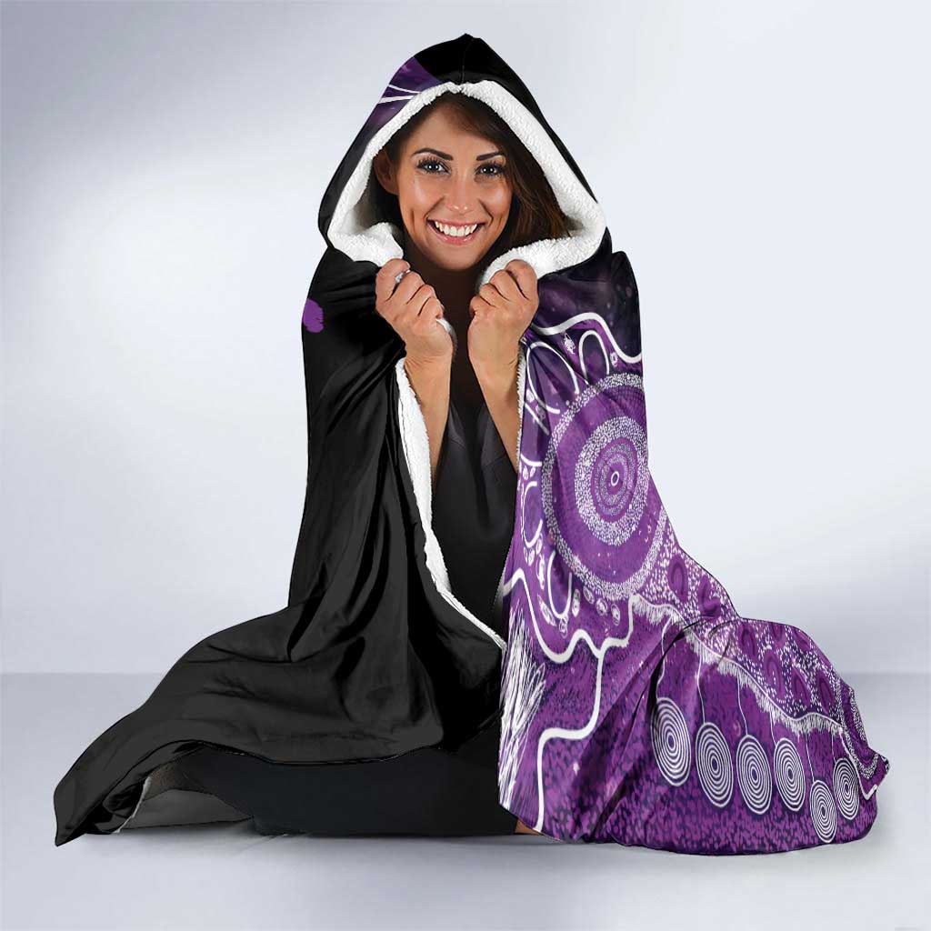 Domestic Violence Awareness Personalised Hooded Blanket Aboriginal Ribbon Dot Painting