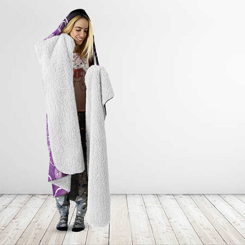 Domestic Violence Awareness Personalised Hooded Blanket Aboriginal Ribbon Dot Painting