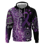 Domestic Violence Awareness Personalised Hoodie Aboriginal Ribbon Dot Painting