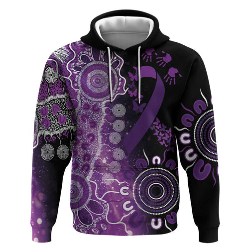 Domestic Violence Awareness Personalised Hoodie Aboriginal Ribbon Dot Painting