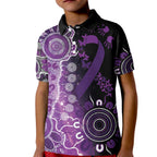 Domestic Violence Awareness Personalised Kid Polo Shirt Aboriginal Ribbon Dot Painting