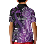 Domestic Violence Awareness Personalised Kid Polo Shirt Aboriginal Ribbon Dot Painting