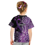 Domestic Violence Awareness Personalised Kid T Shirt Aboriginal Ribbon Dot Painting
