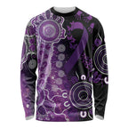 Domestic Violence Awareness Personalised Long Sleeve Shirt Aboriginal Ribbon Dot Painting
