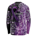 Domestic Violence Awareness Personalised Long Sleeve Shirt Aboriginal Ribbon Dot Painting
