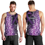 Domestic Violence Awareness Personalised Men Tank Top Aboriginal Ribbon Dot Painting