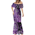 Domestic Violence Awareness Personalised Mermaid Dress Aboriginal Ribbon Dot Painting
