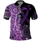 Domestic Violence Awareness Personalised Polo Shirt Aboriginal Ribbon Dot Painting