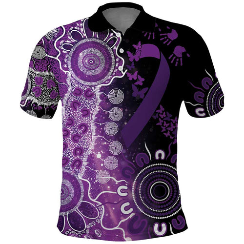 Domestic Violence Awareness Personalised Polo Shirt Aboriginal Ribbon Dot Painting