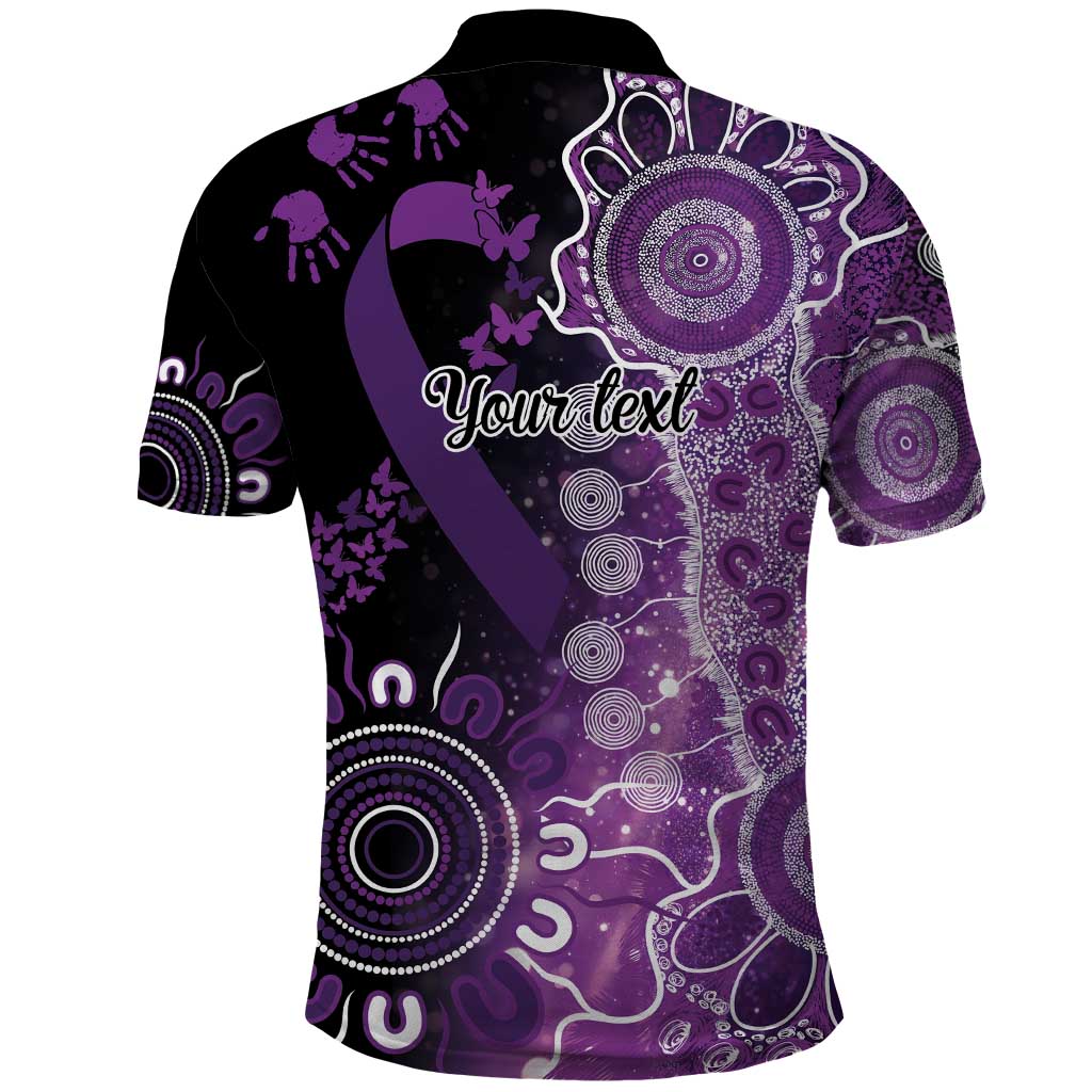 Domestic Violence Awareness Personalised Polo Shirt Aboriginal Ribbon Dot Painting