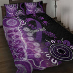 Domestic Violence Awareness Personalised Quilt Bed Set Aboriginal Ribbon Dot Painting