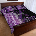 Domestic Violence Awareness Personalised Quilt Bed Set Aboriginal Ribbon Dot Painting