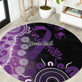 Domestic Violence Awareness Personalised Round Carpet Aboriginal Ribbon Dot Painting