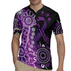 Domestic Violence Awareness Personalised Rugby Jersey Aboriginal Ribbon Dot Painting