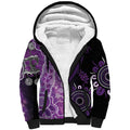 Domestic Violence Awareness Personalised Sherpa Hoodie Aboriginal Ribbon Dot Painting