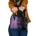 Domestic Violence Awareness Personalised Shoulder Handbag Aboriginal Ribbon Dot Painting