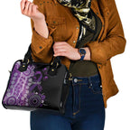 Domestic Violence Awareness Personalised Shoulder Handbag Aboriginal Ribbon Dot Painting