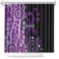 Domestic Violence Awareness Personalised Shower Curtain Aboriginal Ribbon Dot Painting