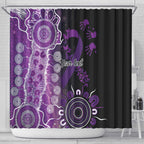 Domestic Violence Awareness Personalised Shower Curtain Aboriginal Ribbon Dot Painting