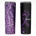 Domestic Violence Awareness Personalised Skinny Tumbler Aboriginal Ribbon Dot Painting