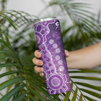 Domestic Violence Awareness Personalised Skinny Tumbler Aboriginal Ribbon Dot Painting
