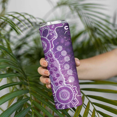 Domestic Violence Awareness Personalised Skinny Tumbler Aboriginal Ribbon Dot Painting