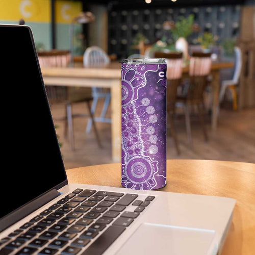 Domestic Violence Awareness Personalised Skinny Tumbler Aboriginal Ribbon Dot Painting