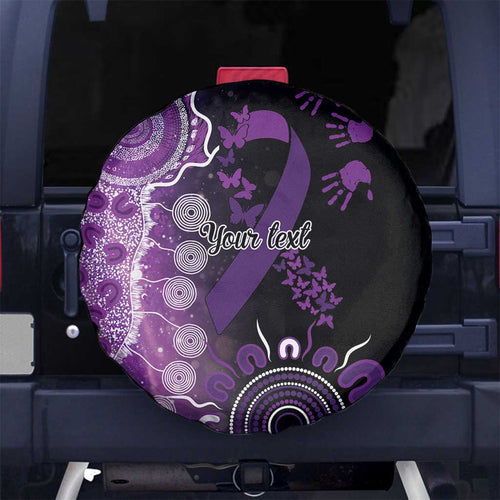 Domestic Violence Awareness Personalised Spare Tire Cover Aboriginal Ribbon Dot Painting