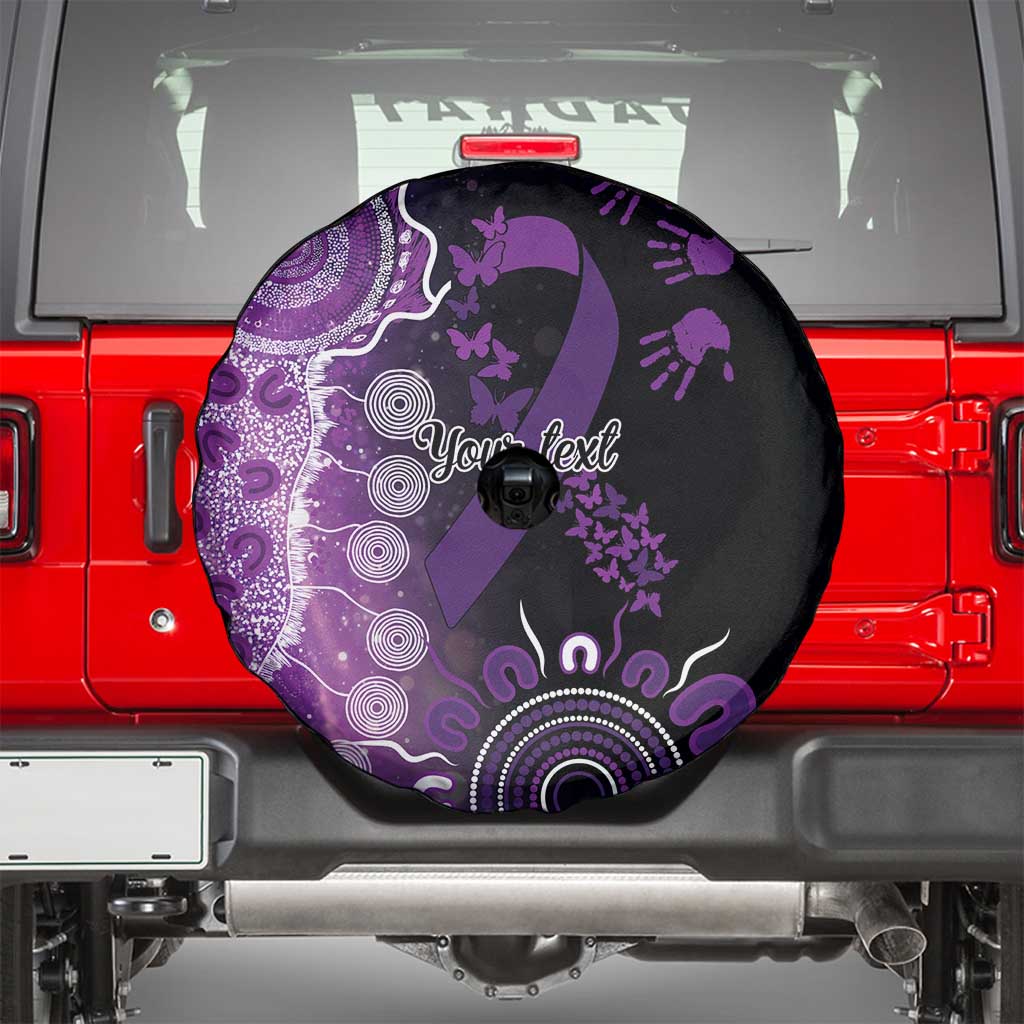 Domestic Violence Awareness Personalised Spare Tire Cover Aboriginal Ribbon Dot Painting