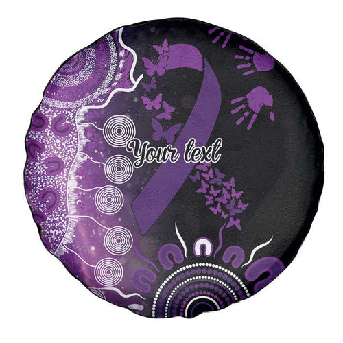 Domestic Violence Awareness Personalised Spare Tire Cover Aboriginal Ribbon Dot Painting