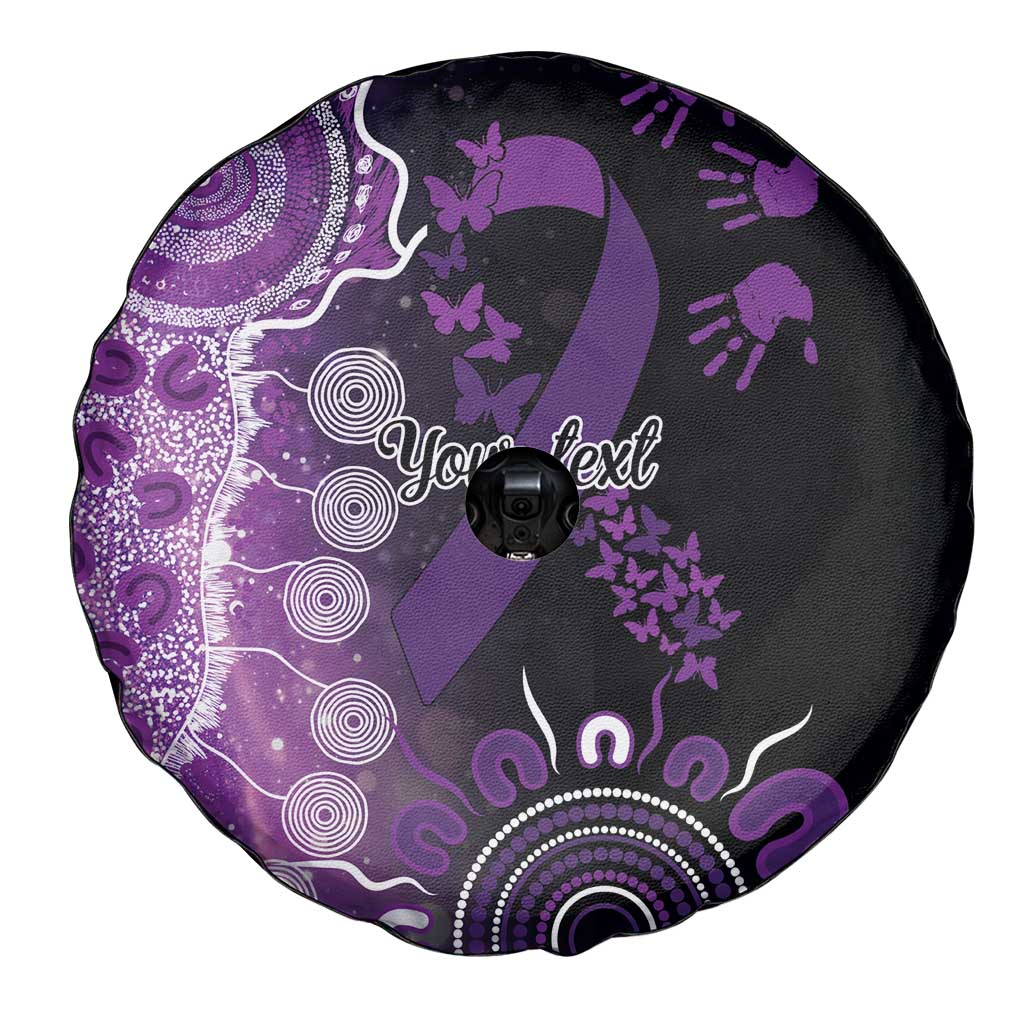 Domestic Violence Awareness Personalised Spare Tire Cover Aboriginal Ribbon Dot Painting