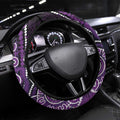 Domestic Violence Awareness Steering Wheel Cover Aboriginal Ribbon Dot Painting
