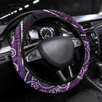 Domestic Violence Awareness Steering Wheel Cover Aboriginal Ribbon Dot Painting