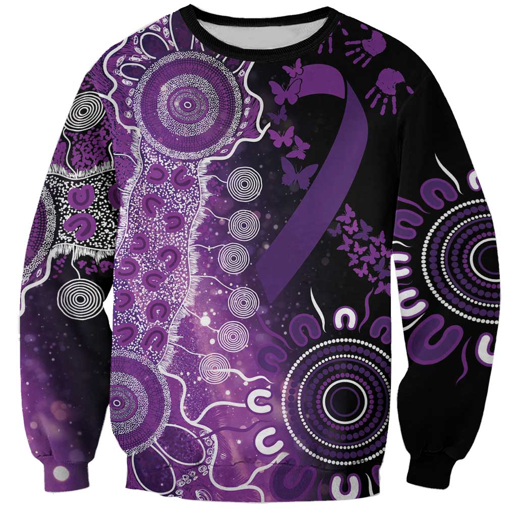 Domestic Violence Awareness Personalised Sweatshirt Aboriginal Ribbon Dot Painting