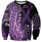 Domestic Violence Awareness Personalised Sweatshirt Aboriginal Ribbon Dot Painting